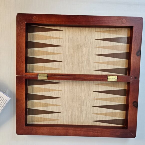 Wooden Travel Chess, Checkers & Backgammon Game - Picture 4 of 8